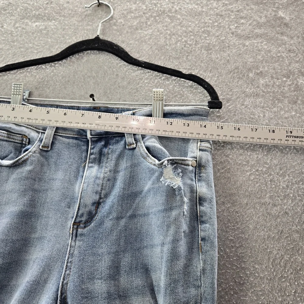 Judy Blue Women Jeans 5/27 Light Denim JB8814‎ Skinny Distressed Raw Hem